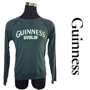 Guinness Dublin Embroidered Long Sleeve Shirt Top Green Mens Size L Official
